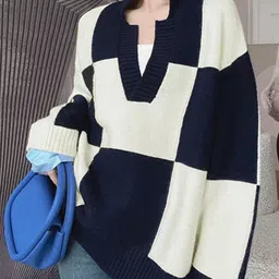 StyleCast Women Colourblocked V-Neck Pullover-picture-12