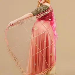 Karthav Fashion Ethnic Motifs Embroidered Dupatta with Gotta Patti image 2