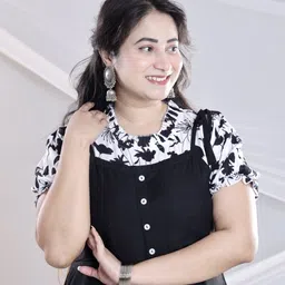 aashish Women Black Dungaree image 4