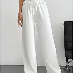 dockstreet Women Solid White Track Pants image 4