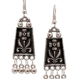 N S G Silver-Plated Oxidised Jewellery Set image 3