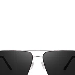 SPADEACES Unisex Black Lens & Silver-Toned Rectangle Sunglasses With UV Protected Lens image 2