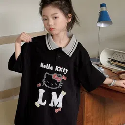 LULU & SKY Girls Typography Printed Hooded T-shirt-picture-11