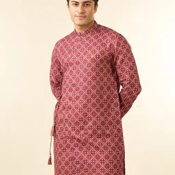 Diwas by Manyavar Men Woven Design Printed Festive Straight Kurta-picture-32