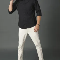 WHY SO FAB Men Semi Sheer Casual Shirt-picture-29