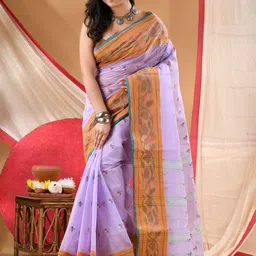 DESH BIDESH Woven Design Ethnic Motifs Pure Cotton Taant Saree image 2