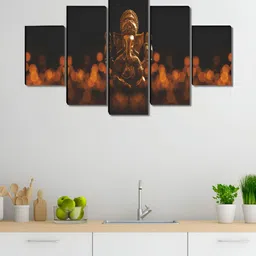SAF Multicoloured 5 Piece Religious Wood Wall Art image 4