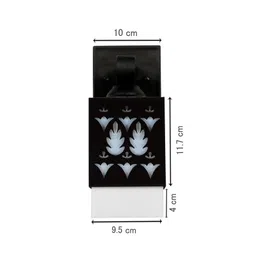 Gojeeva Black & White 2 Pieces Textured Wooden Square Shaped Wall Lamps image 4