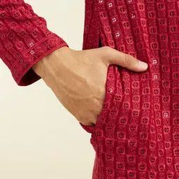 Diwas by Manyavar Men Embroidered Sequinned Kurta image 5