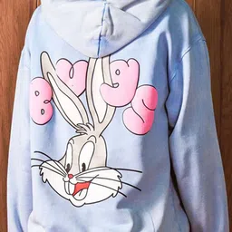 Bonkers Corner Women Graphic Cloud Bunny Printed Cotton Sweatshirt image 2