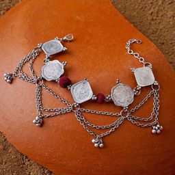 TEEJH Women Handcrafted Silver-Plated Bangle-Style Bracelet-picture-43