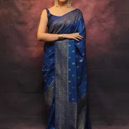 Aldwych Ethnic Motifs Zari Banarasi Saree-picture-41