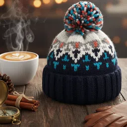 YOUSTYLO Unisex Printed Woollen Beanie-picture-32