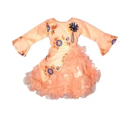 Samjho Fashion Girls Floral Print Bell Sleeves Fit & Flare Midi Dress-image-68
