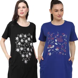 ONE SKY Women Floral 2 Printed 1 T-shirt image 2