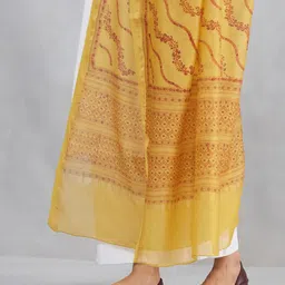 Fabindia Floral Printed Cotton Silk Dupatta image 3
