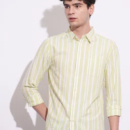 Being Human Men Classic Slim Fit Opaque Striped Casual Shirt-picture-25