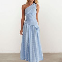bebe Women One Shoulder Fit & Flare Maxi Dress-image-37
