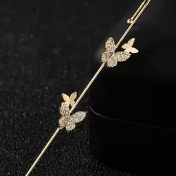 Zaphariq Gold Plated Zircon Studded Butterfly Shaped Ear Cuff image 3
