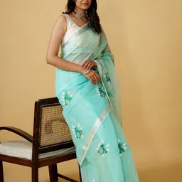 TEEJH Floral Embroidered Supernet Kota Saree-picture-22
