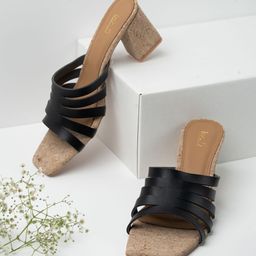 Inc 5 Women Striped Square Toe Party Block Sandals-picture-25