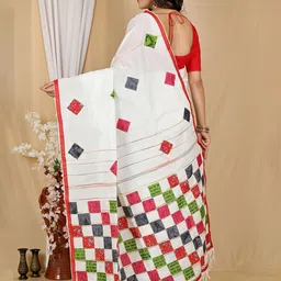 DipDiya Pure Cotton Handloom Taant Saree image 2