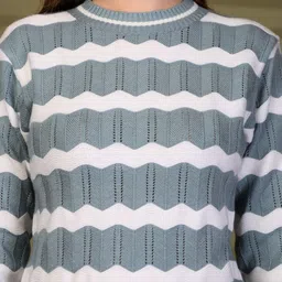 Moda Rapido Women Chevron Colourblocked Woollen Pullover image 3