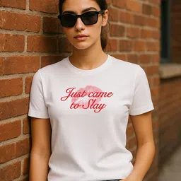 JUNEBERRY Women Typography Printed Round Neck Pure Cotton T-shirt-picture-39