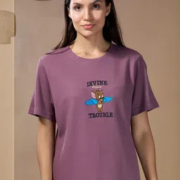 CUPID Typography Printed Round Neck Cotton Relaxed Fit T-shirt-image-0