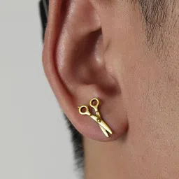The Roadster Lifestyle Co. Men Brass-Plated Single-Piercing Contemporary Shaped Stud-picture-46