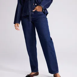 NEXT Women Mid-Rise Pure Cotton Barrel Fit Jeans-picture-19