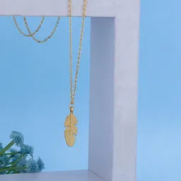 SZN Set Of 2 Gold-Plated Artificial Stones Studded Star Shaped Pendants With Chains image 3