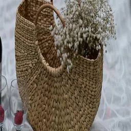 FLICKERS AND FLAME Water Hyacinth Tote Bag image 1