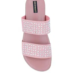 SHOENEEDS Women Peach Synthetic Flats image 3