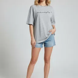 Calm Down Women Typography Printed T-shirt-image-43