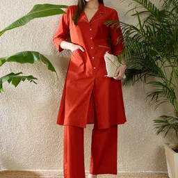 Indo Era Pure Cotton A Line Kurta With Palazzos-picture-12