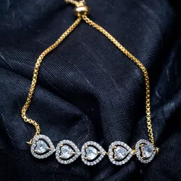 AILYAK Women 18kt Gold Plated Heart Cubic Zirconia Diamond Bracelet-picture-23