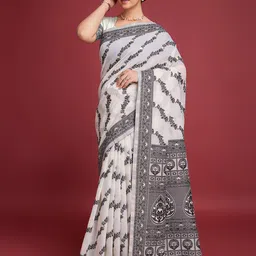 Durga Textile Ethnic Motifs Zari Pure Cotton Taant Saree image 4