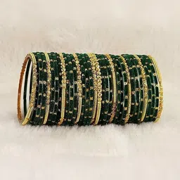 Raj world Green Glass Artificial Stones Bangle-picture-18