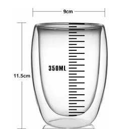 TASKHOUSE Transparent 2 Pieces Glass Dishwasher Safe Cups 350ml image 2