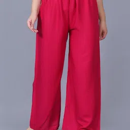 Gunatva Traders Women Mid-Rise Flared Palazzos-picture-58