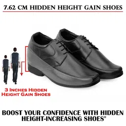 Bxxy Men Hidden Height Increasing Textured Lace-Up Formal Derbys Shoes image 2