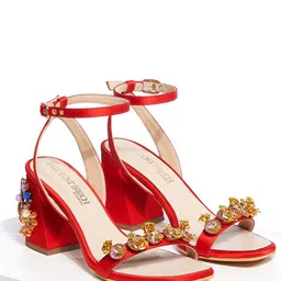 Papa Don't Preach Embellished PU Block Sandals image 2