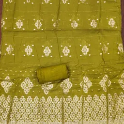 KALINI Women Embroidered Butti With Gotta Patti Work Unstitched Dress Material image 4