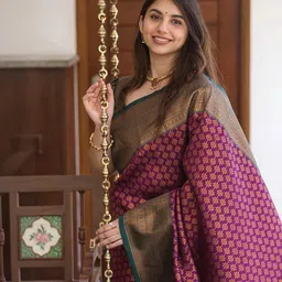 Sita Purple Silk Blend Woven Design Sarees image 2