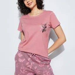 Ginger by Lifestyle Women Floral Printed Round Neck T-shirt image 4