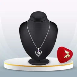 Heer Collection Silver-Plated Heart Shaped Pendants with Chains-picture-27
