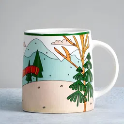 ALMIRO TREE Blue & Pink 2 Pcs Printed Ceramic Matte Cups Set of Cups and Mugs image 2