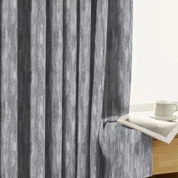 Aura Grey 2 Pieces Abstract Printed Room Darkening Door Curtains image 5