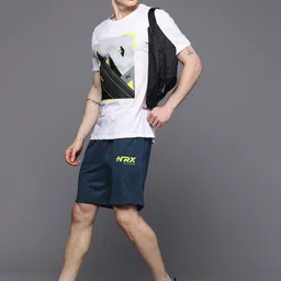 hrx by hrithik roshan Solid Men Blue Regular Shorts image 5